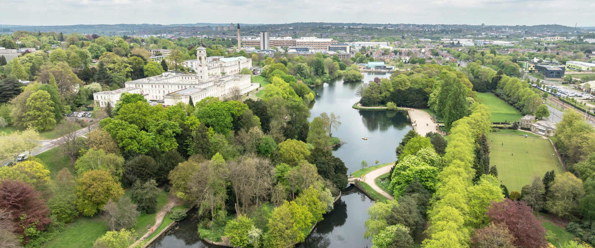 Ariel view of Highfields Park, Nottingham